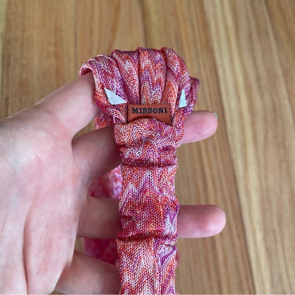 Missoni Pink Orange Zigzag Chevron Stretch Knit Wide Headband EUC One Size - Picture 6 of 9